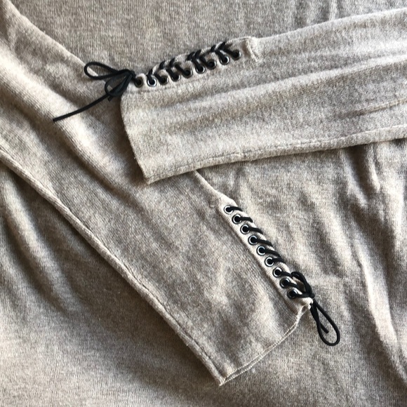 Mango lace up tie sleeve sweater - Picture 2 of 4